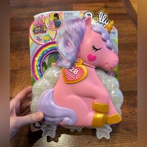 Polly Pocket Mini Toys, Rainbow Unicorn Salon Styling Head Playset 2 Micro Dolls